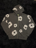 Denim Tears Rhinestone Cotton Wreath Zip Up Hoodie