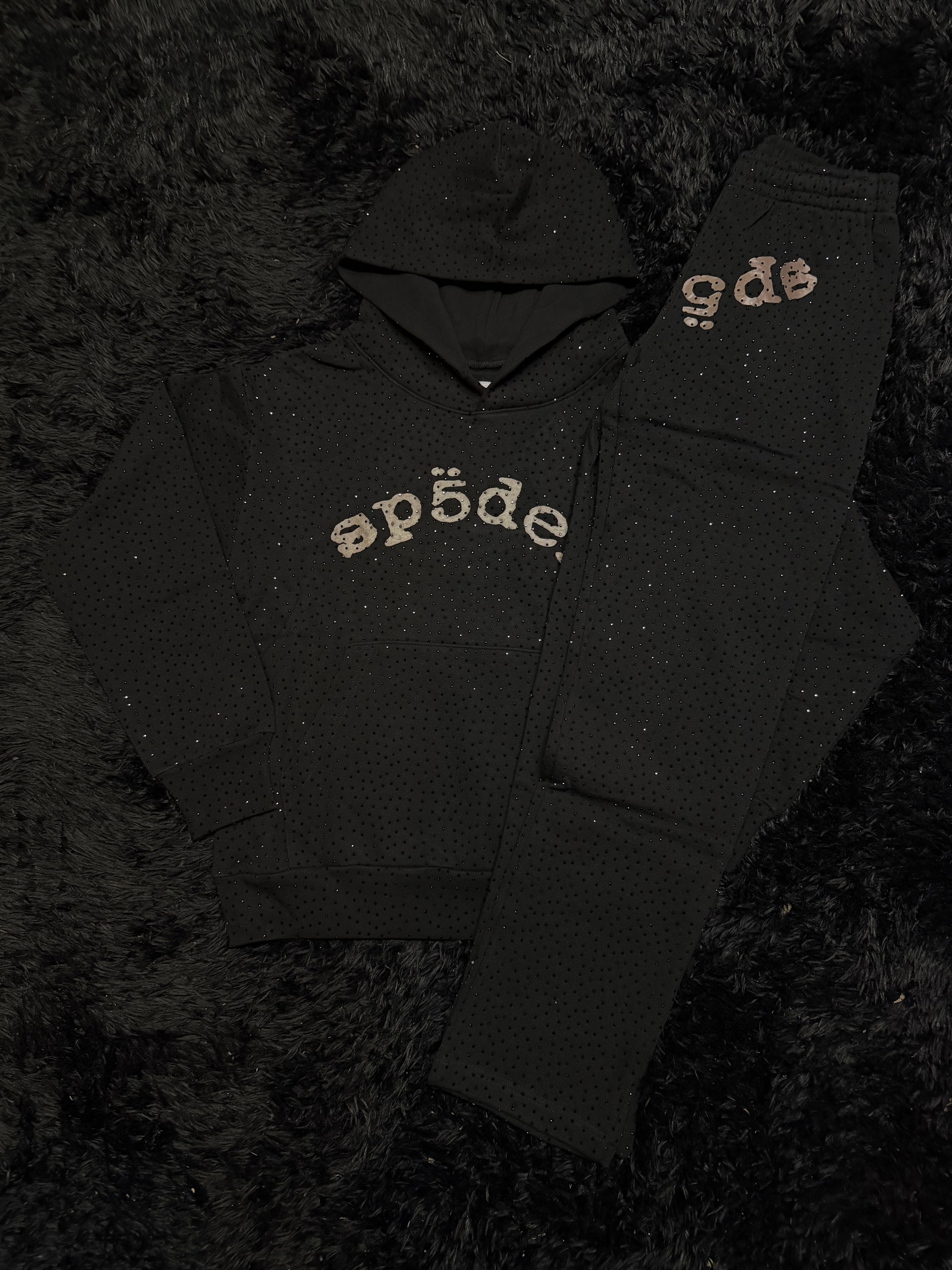 Sp5der VVS Rhinestone Full Sweatsuit