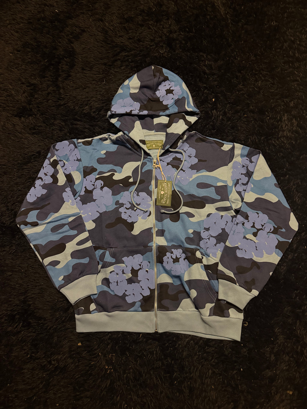 Denim Tears Cotton Wreath Zip Hoodie (Blue Camo)
