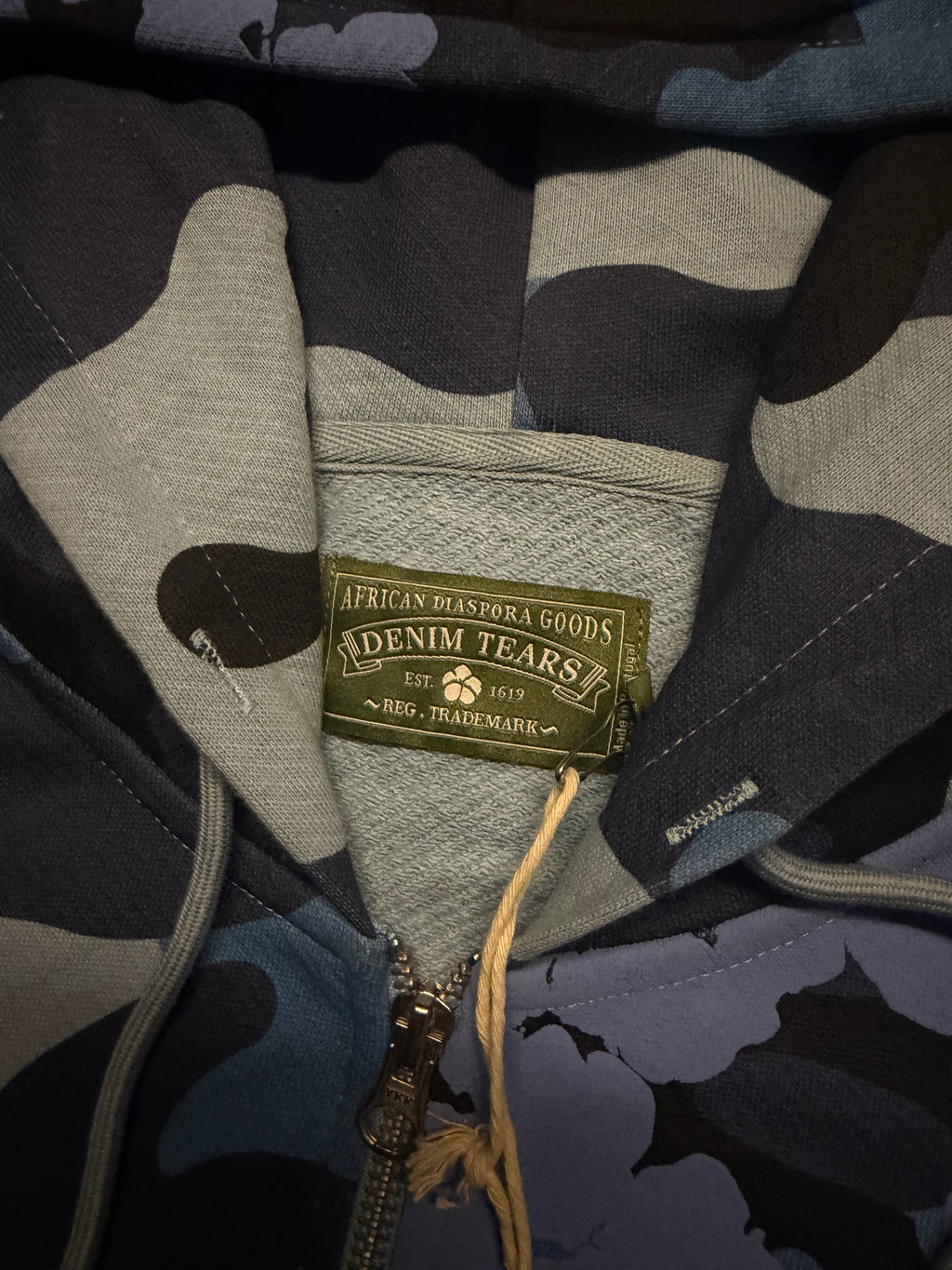 Denim Tears Cotton Wreath Zip Hoodie (Blue Camo)