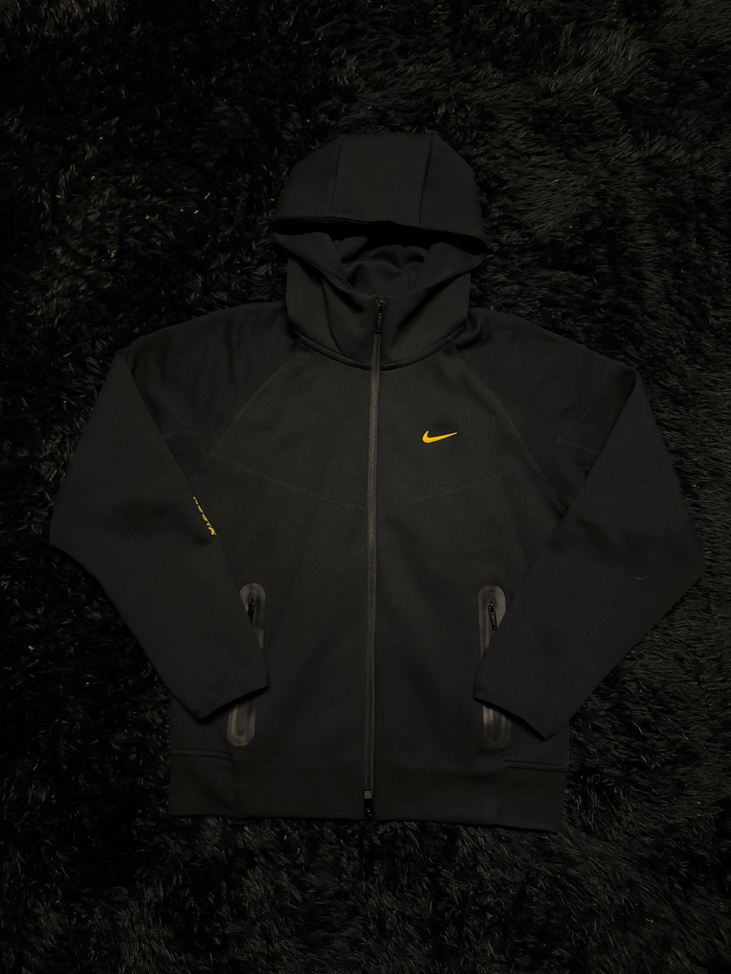 Nike NOCTA Tech Hoodie – Black/Yellow Full Zip (Drake Collection)