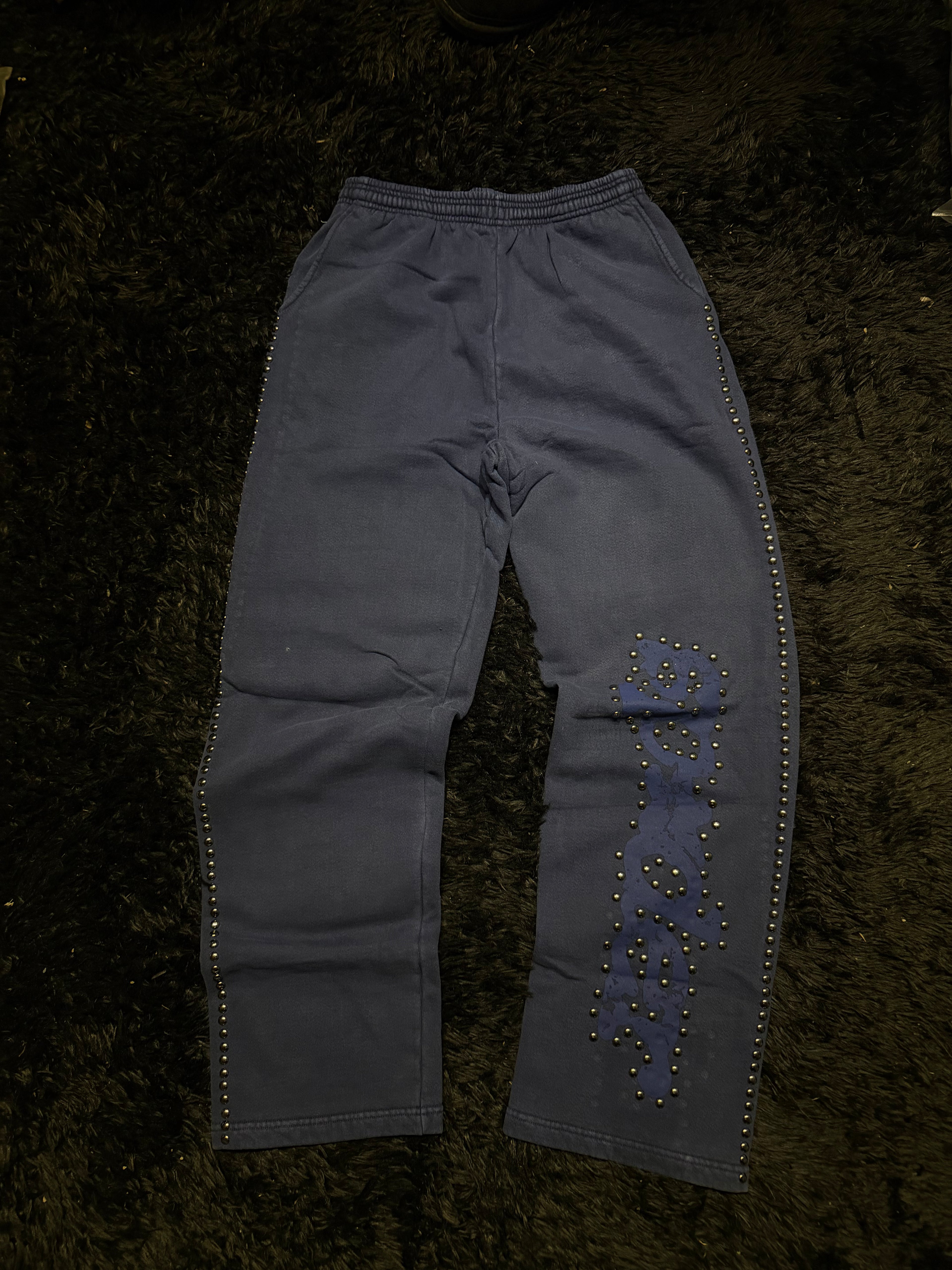 Sp5der Punk V3 Studded Sweatsuit Blue
