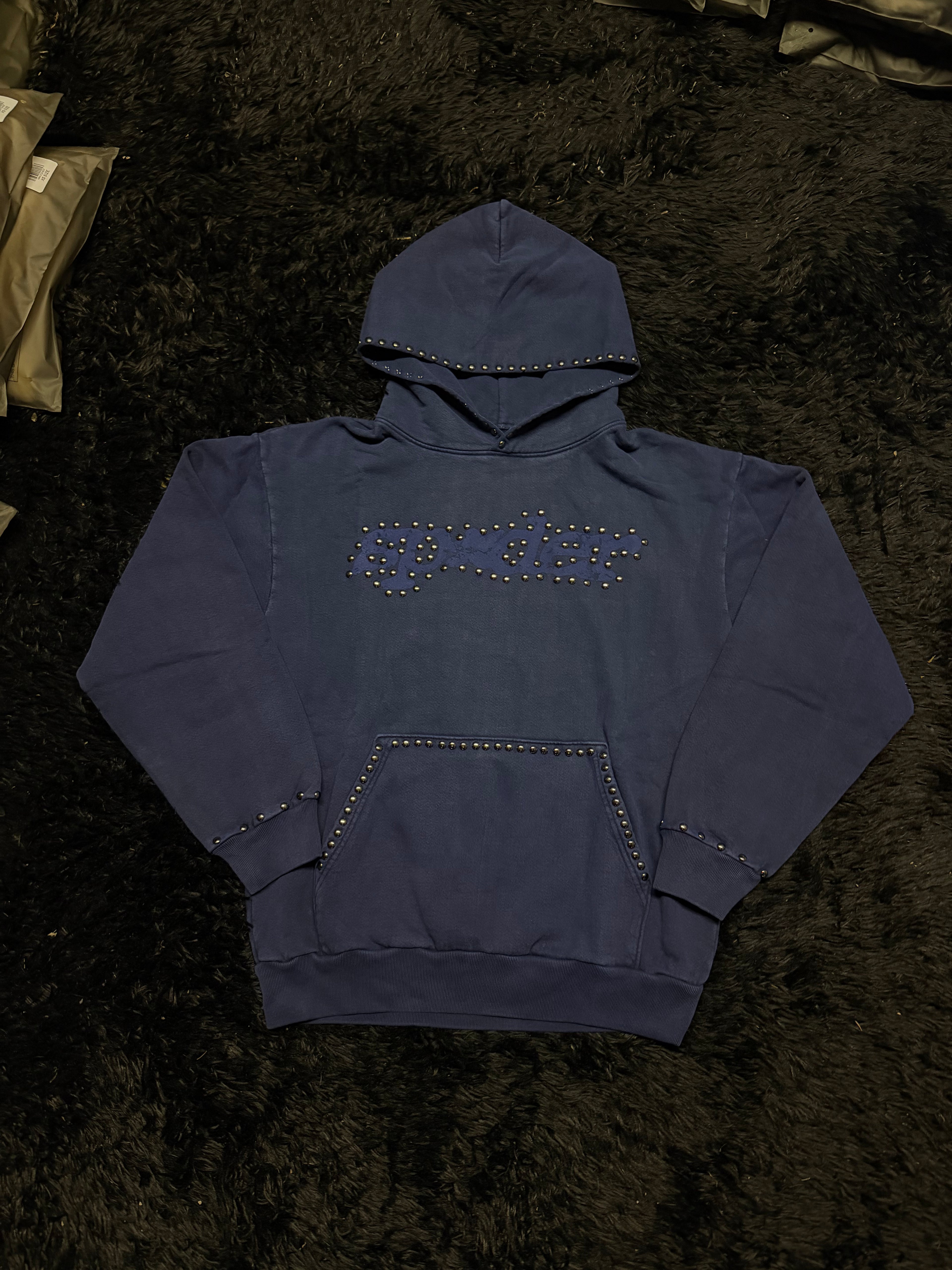 Sp5der Punk V3 Studded Sweatsuit Blue