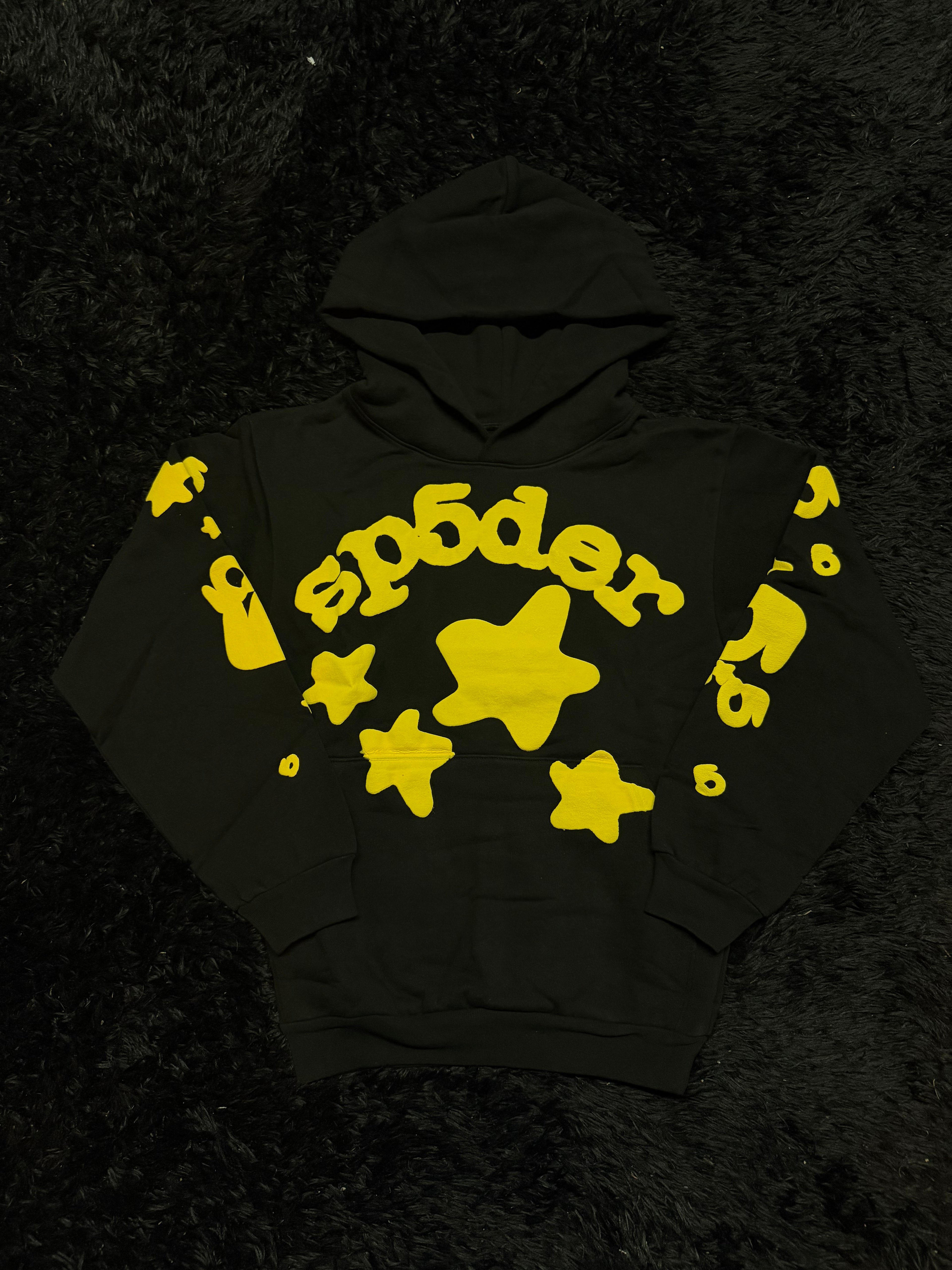 Sp5der Beluga Hoodie - Black/Yellow