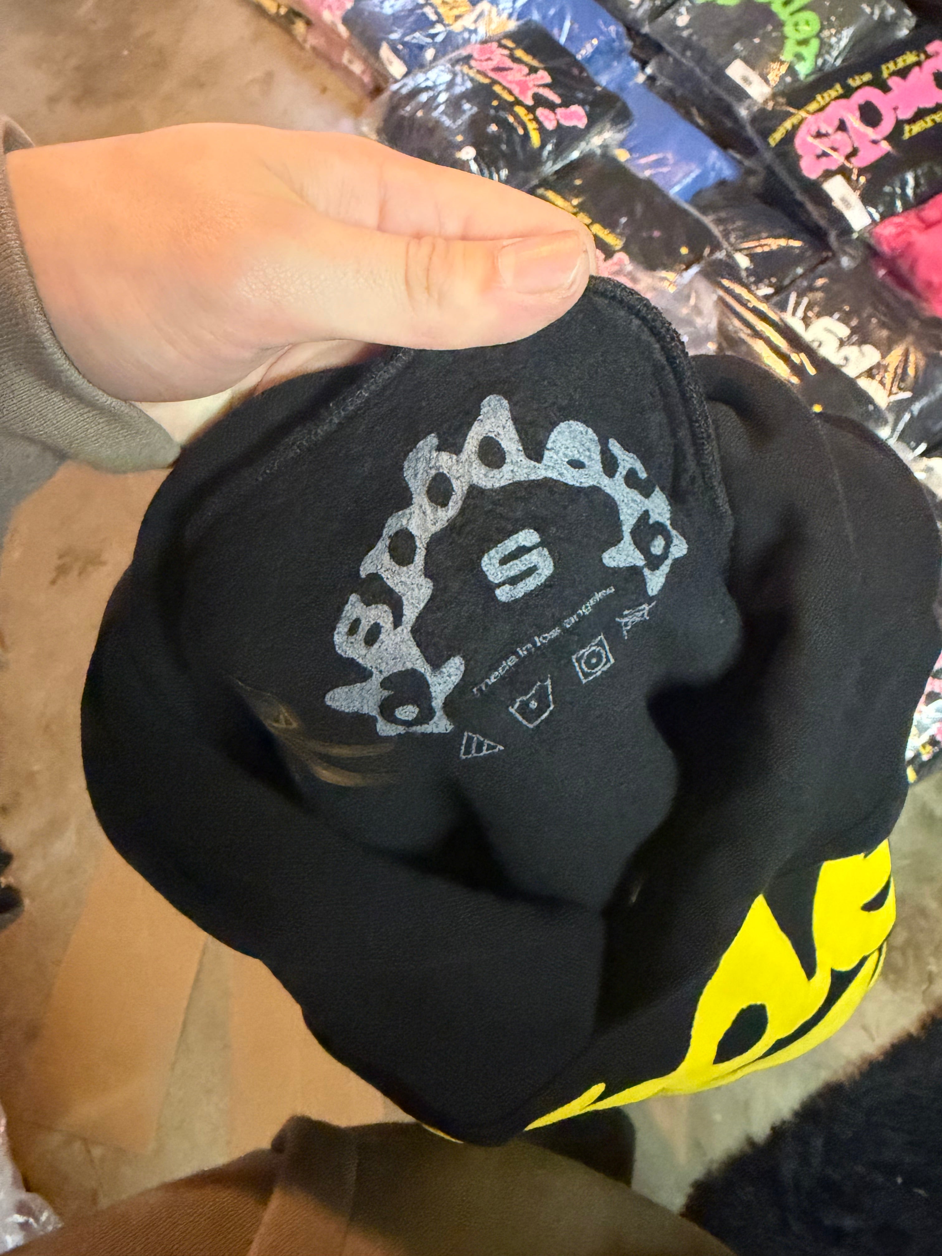 Sp5der Beluga Hoodie - Black/Yellow