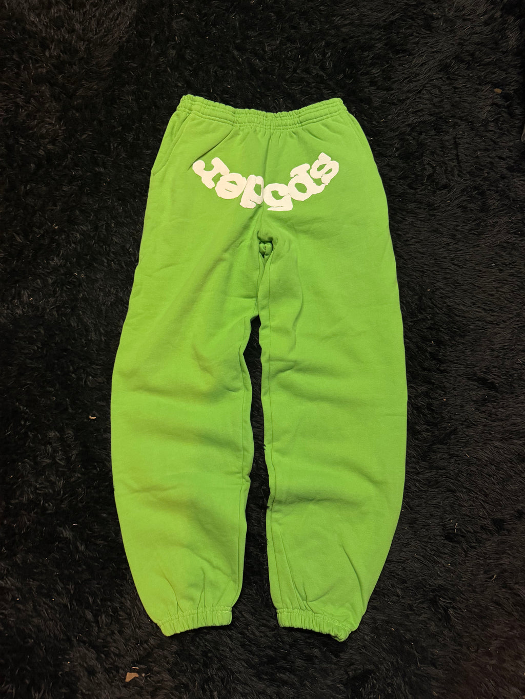 Sp5der Slime Green Sweatpants – Neon Green Logo Joggers
