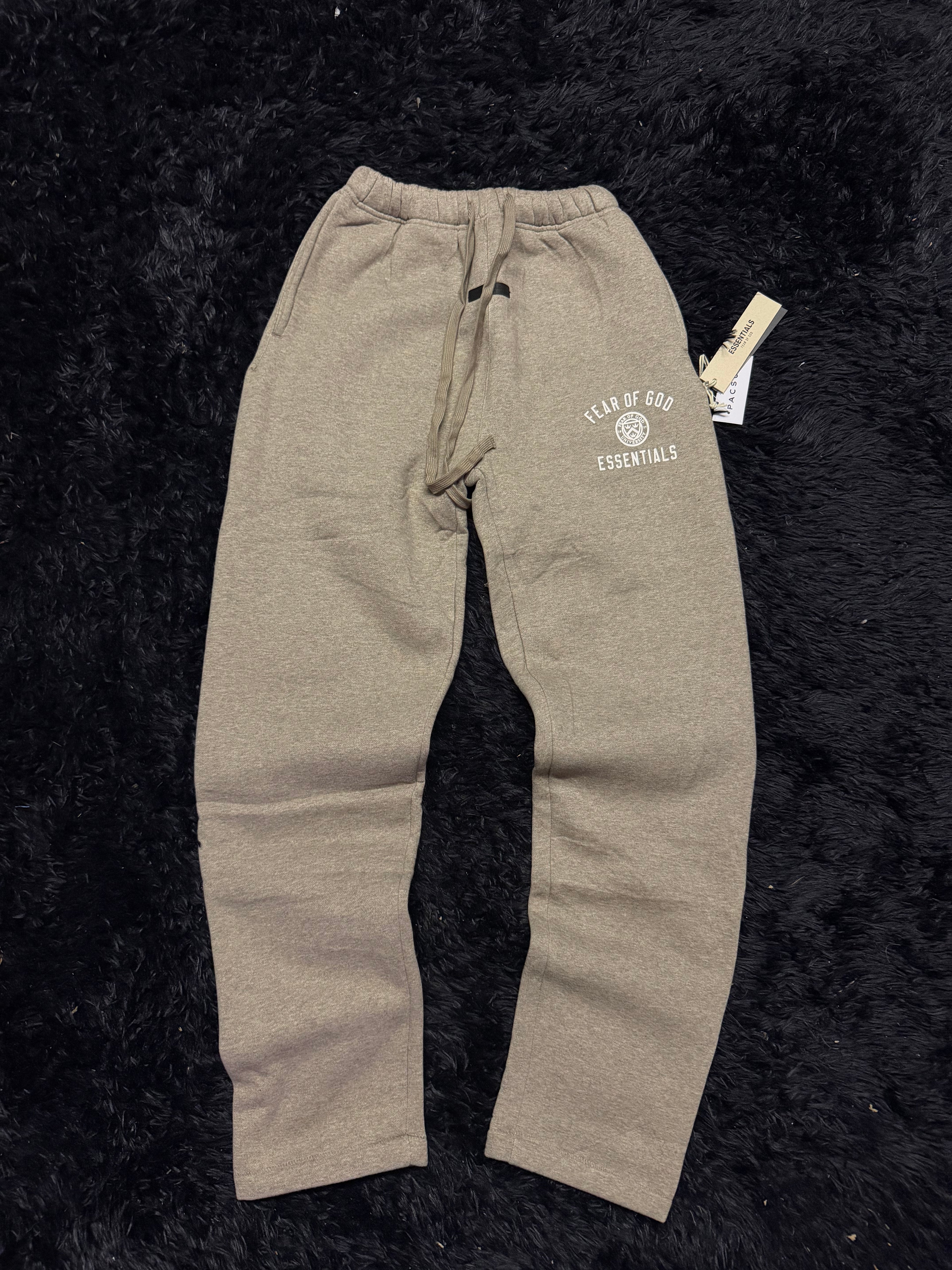 Fear of God Essentials “University” Sweatsuit – Grey Arched Logo Set