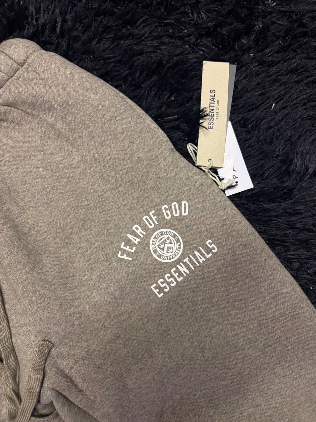 Fear of God Essentials “University” Sweatsuit – Grey Arched Logo Set
