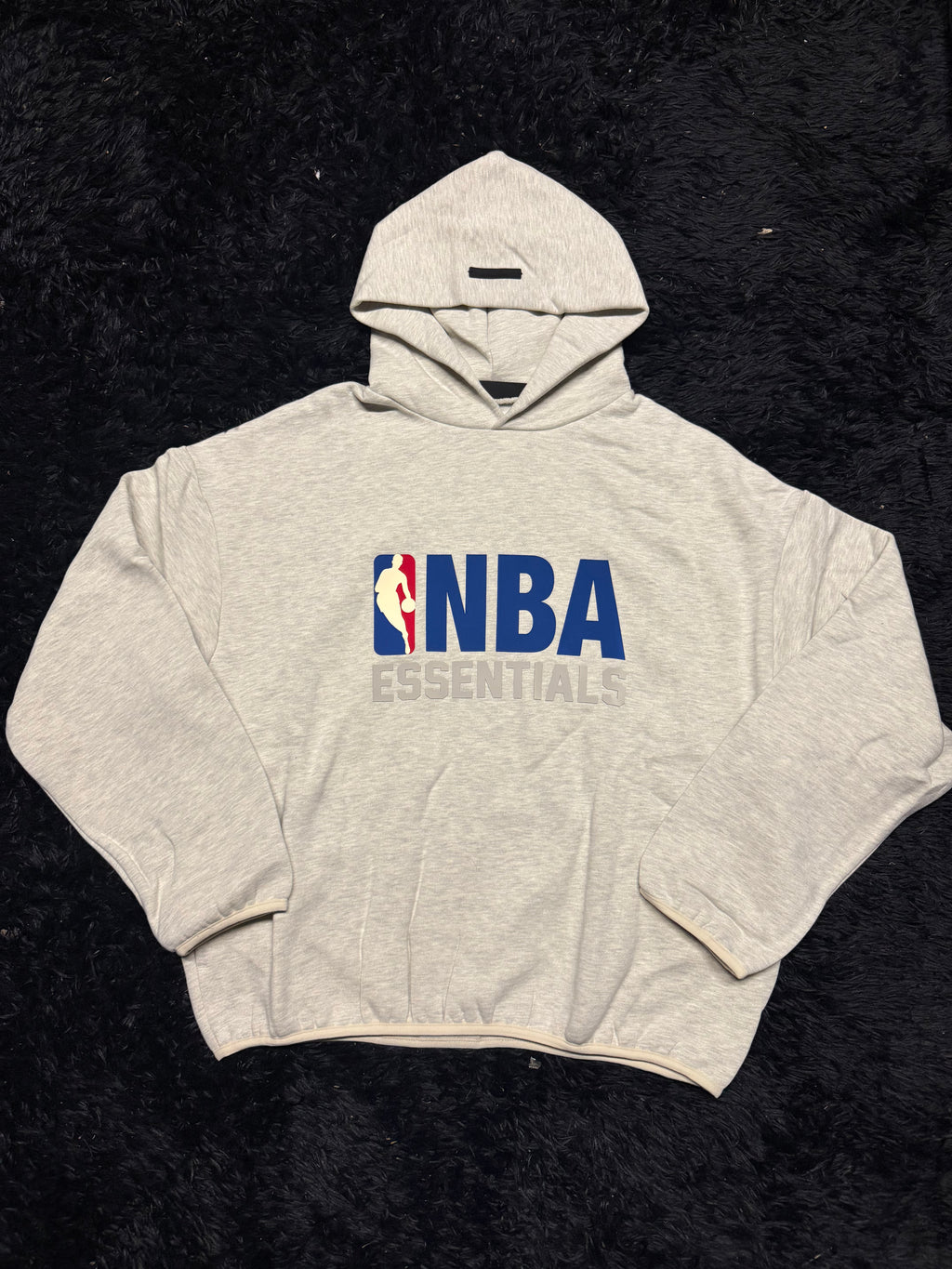 Fear of God Essentials NBA Hoodie – Grey “NBA Essentials” Logo