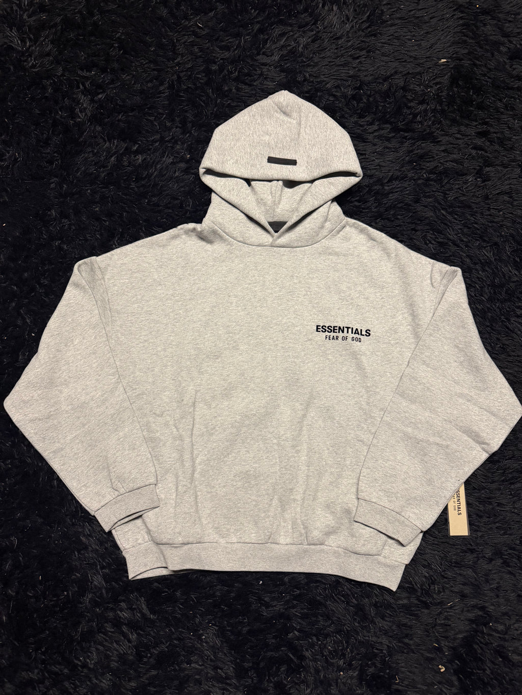 Fear of God Essentials Sweatsuit – Grey Hoodie & Sweatpants Set with Black Logo