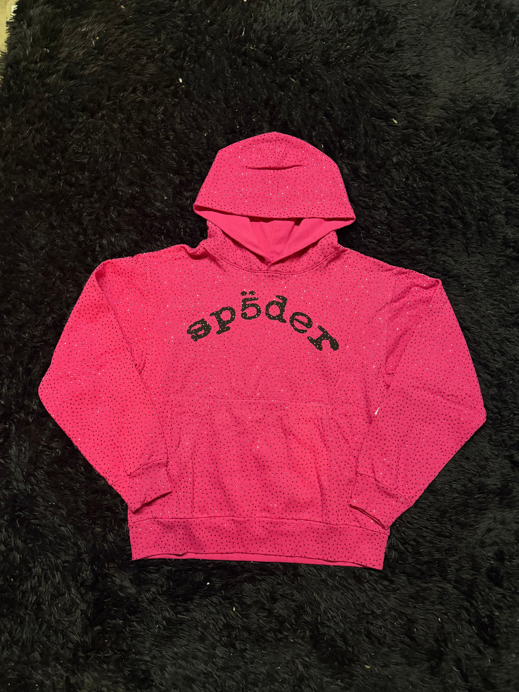 Sp5der VVS Rhinestone Sweatsuit – Pink Full Set (Hoodie & Sweatpants)