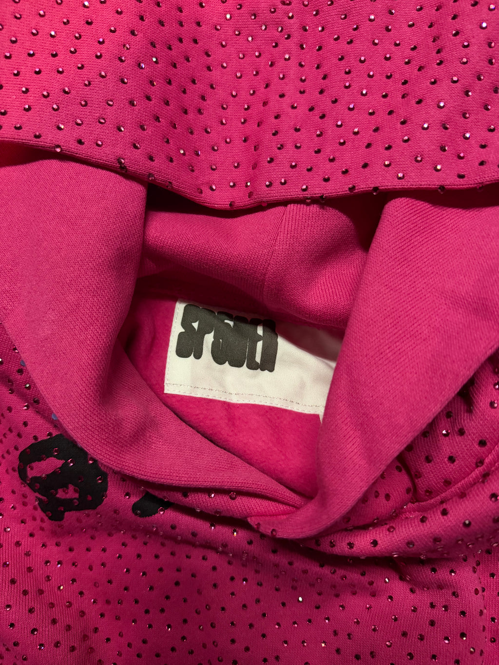 Sp5der VVS Rhinestone Hoodie – Pink
