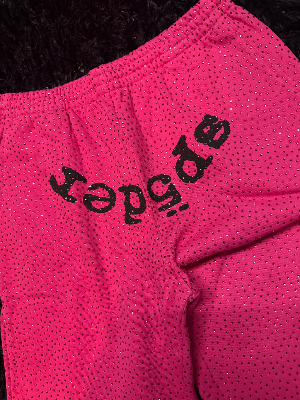 Sp5der VVS Rhinestone Sweatsuit – Pink Full Set (Hoodie & Sweatpants)