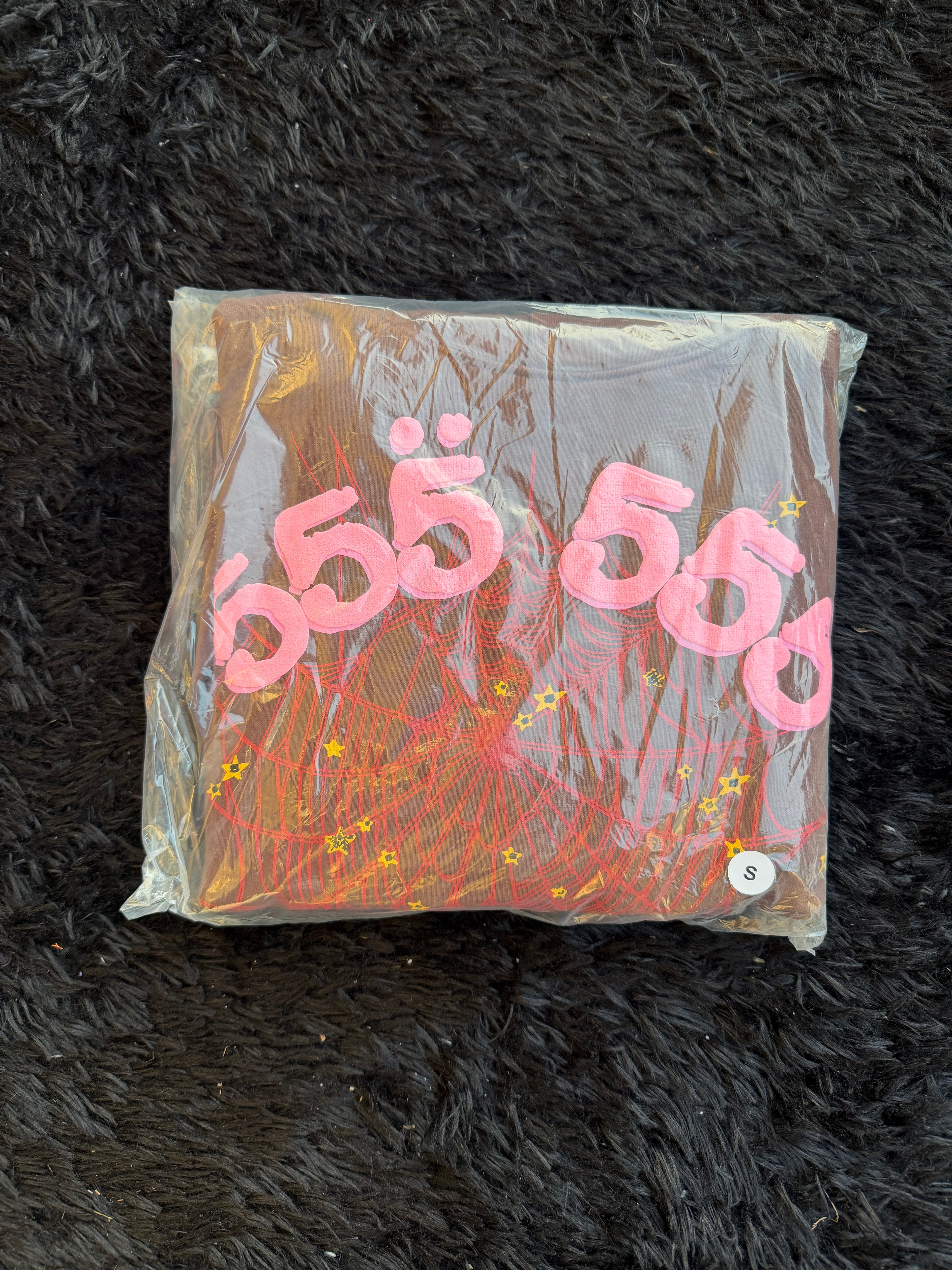 Sp5der Angel Number Hoodie Brown