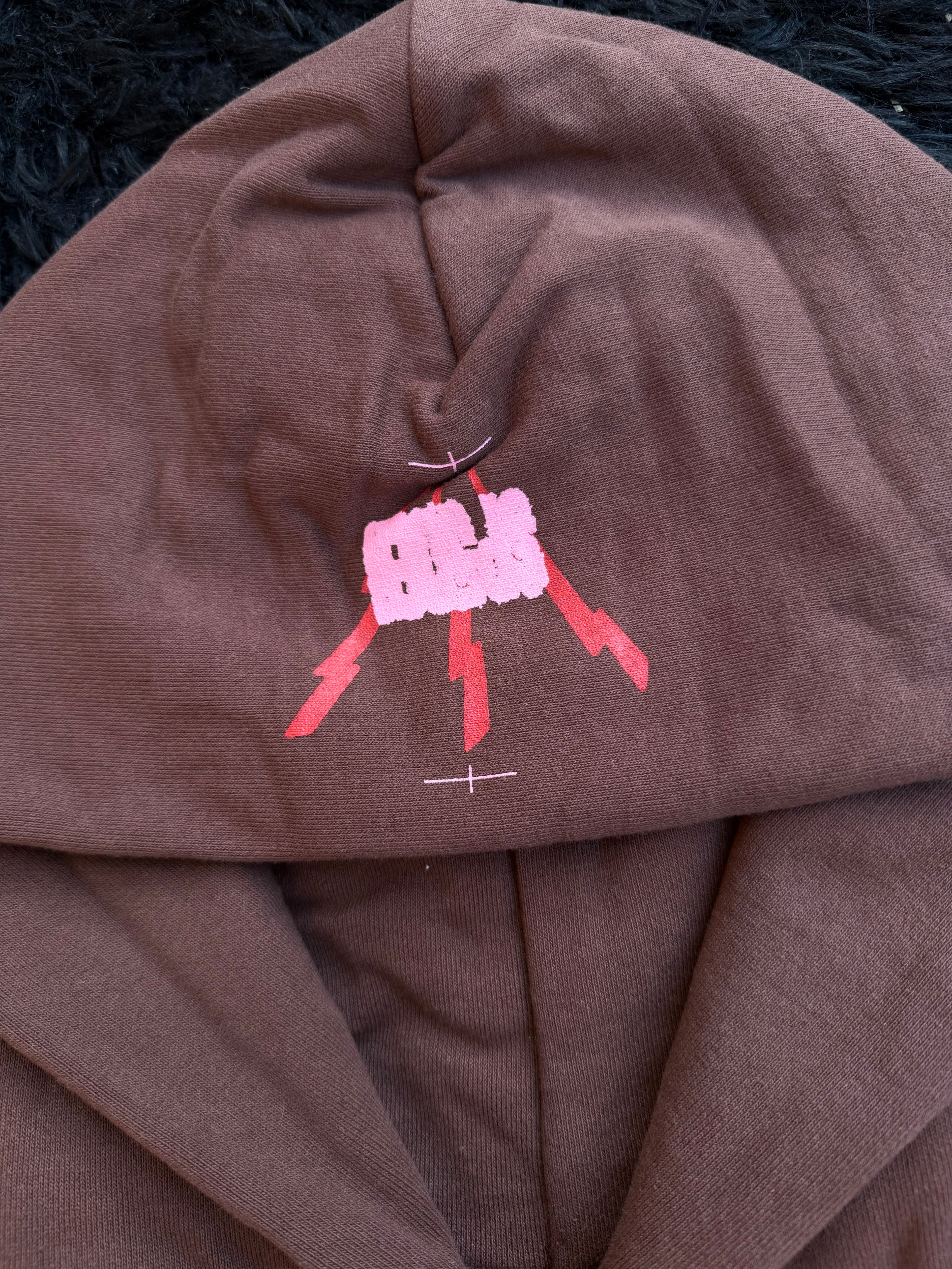 Sp5der Angel Number Hoodie Brown