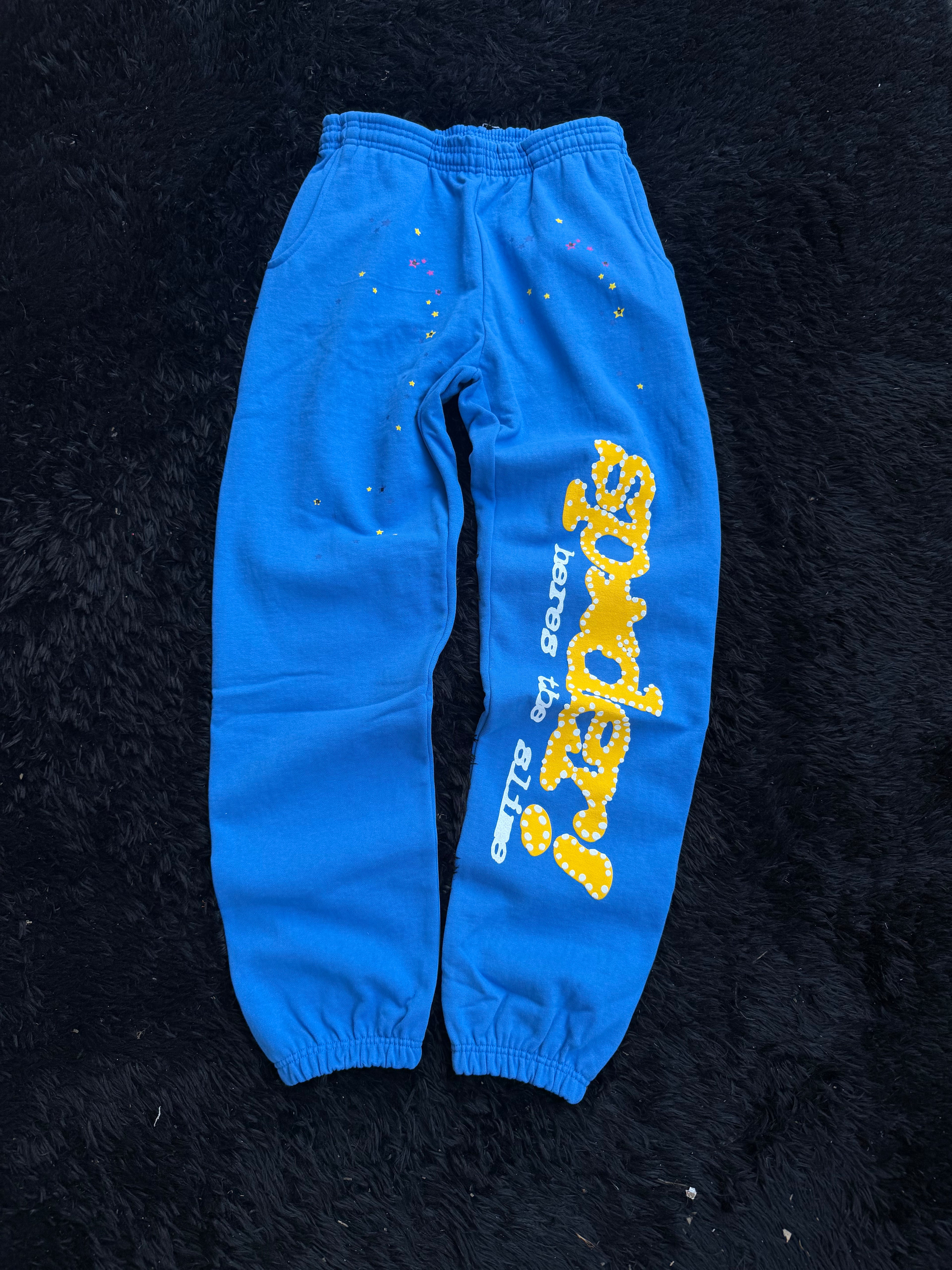 Sp5der TC Blue Sweatpants – Blue Graphic Joggers