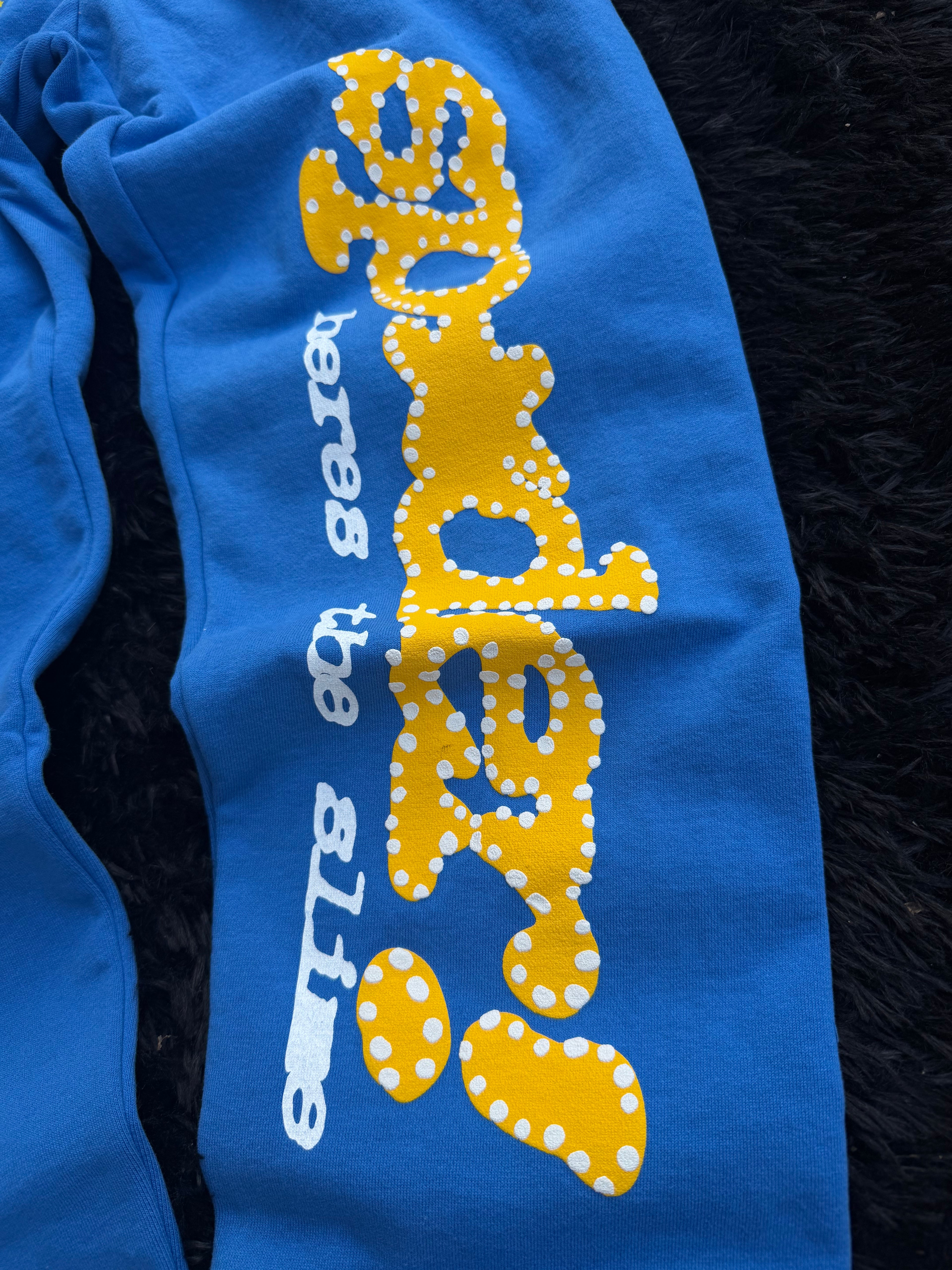 Sp5der TC Blue Sweatpants – Blue Graphic Joggers