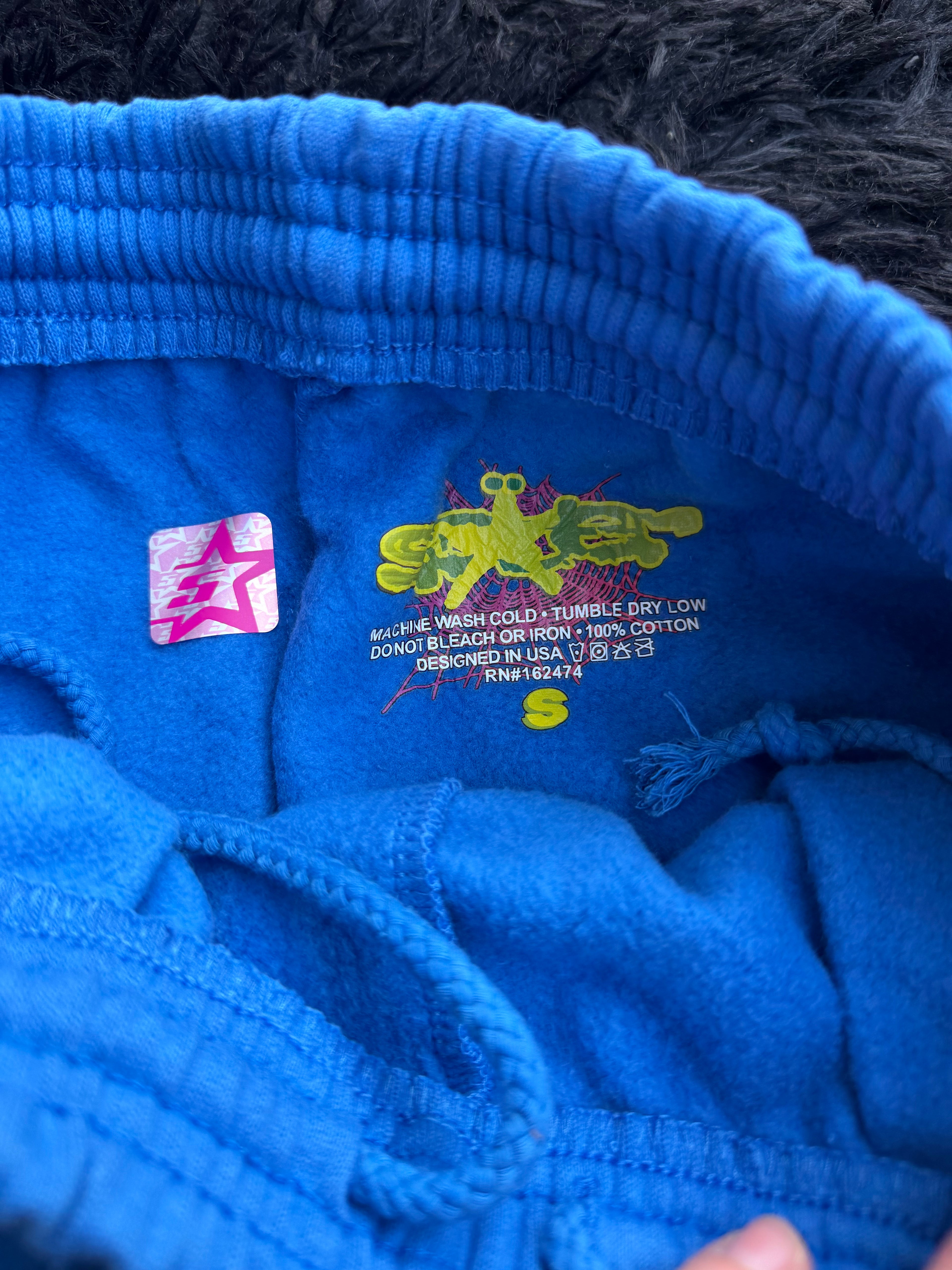 Sp5der TC Blue Sweatpants – Blue Graphic Joggers