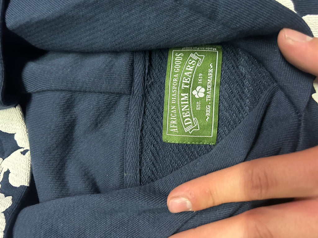 Denim Tears Cotton Wreath Sweatsuit (Navy / White)