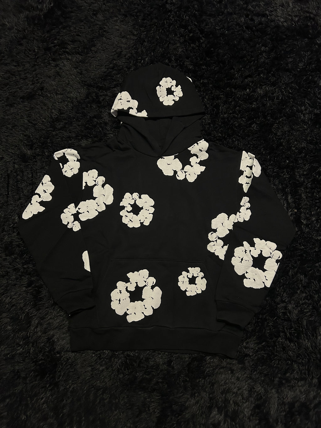Denim Tears Cotton Wreath Hoodie (Black / White)