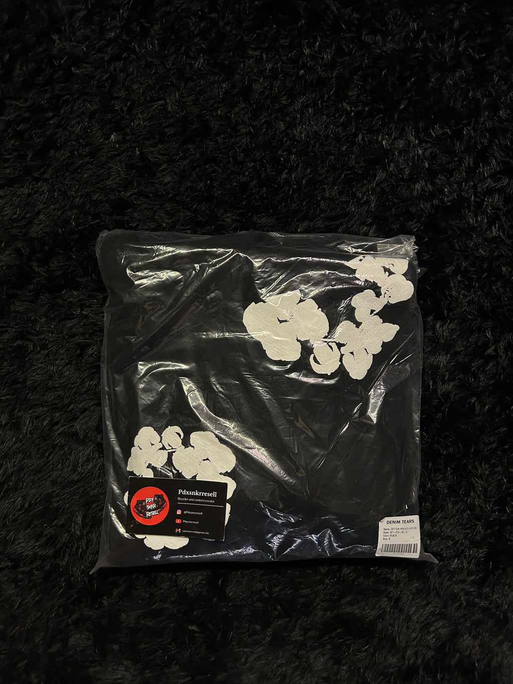 Denim Tears Cotton Wreath Hoodie (Black / White)