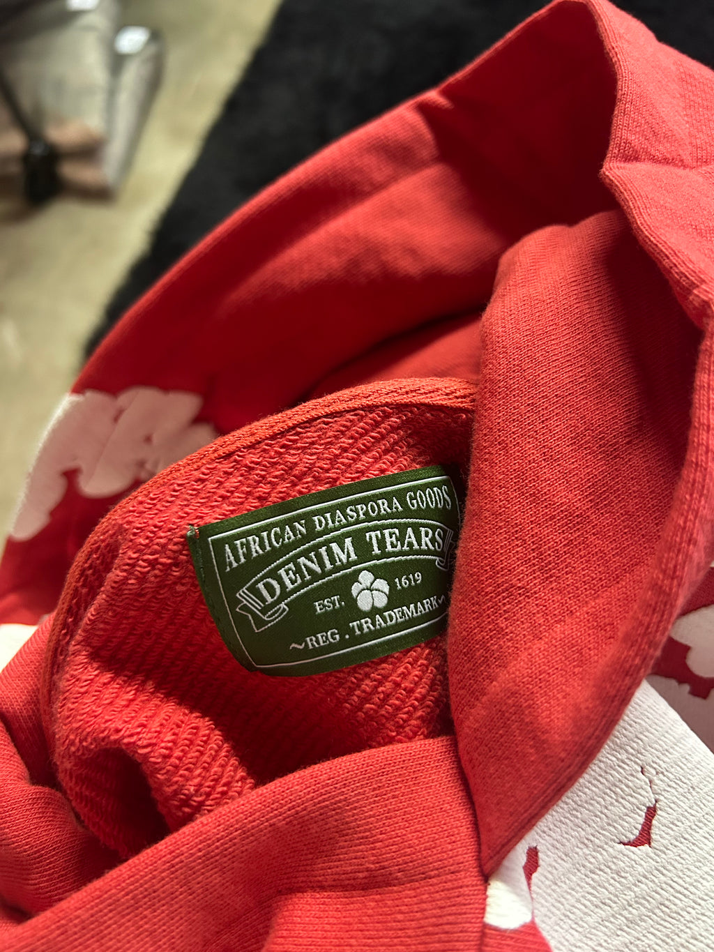 Denim Tears Cotton Wreath Hoodie (Red / White)