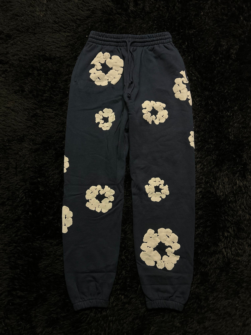 Denim Tears Cotton Wreath Sweatpants (Navy / White)