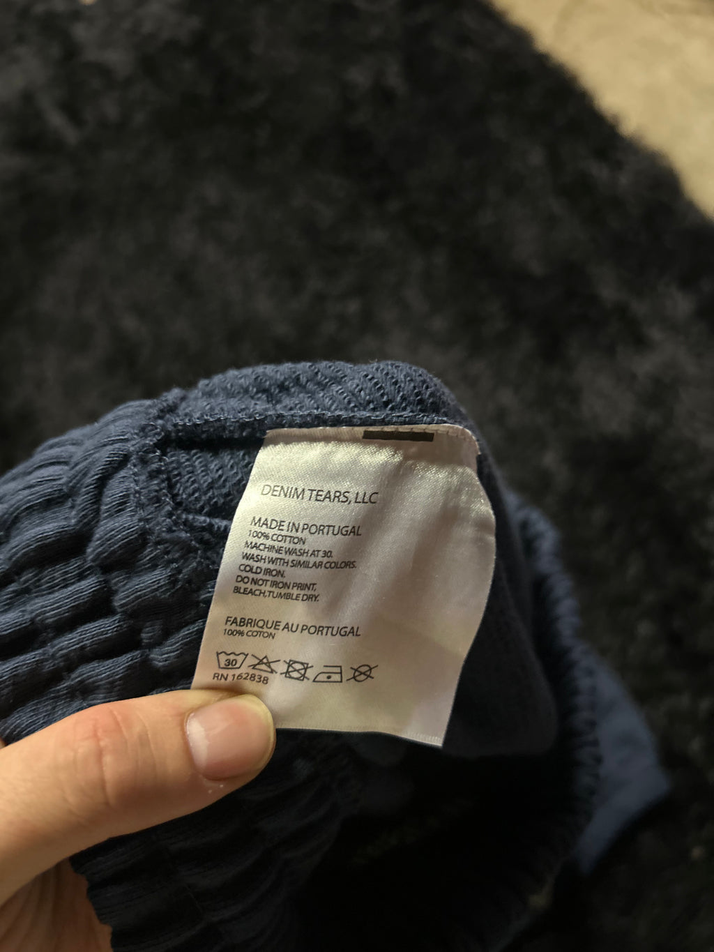 Denim Tears Cotton Wreath Sweatpants (Navy / White)