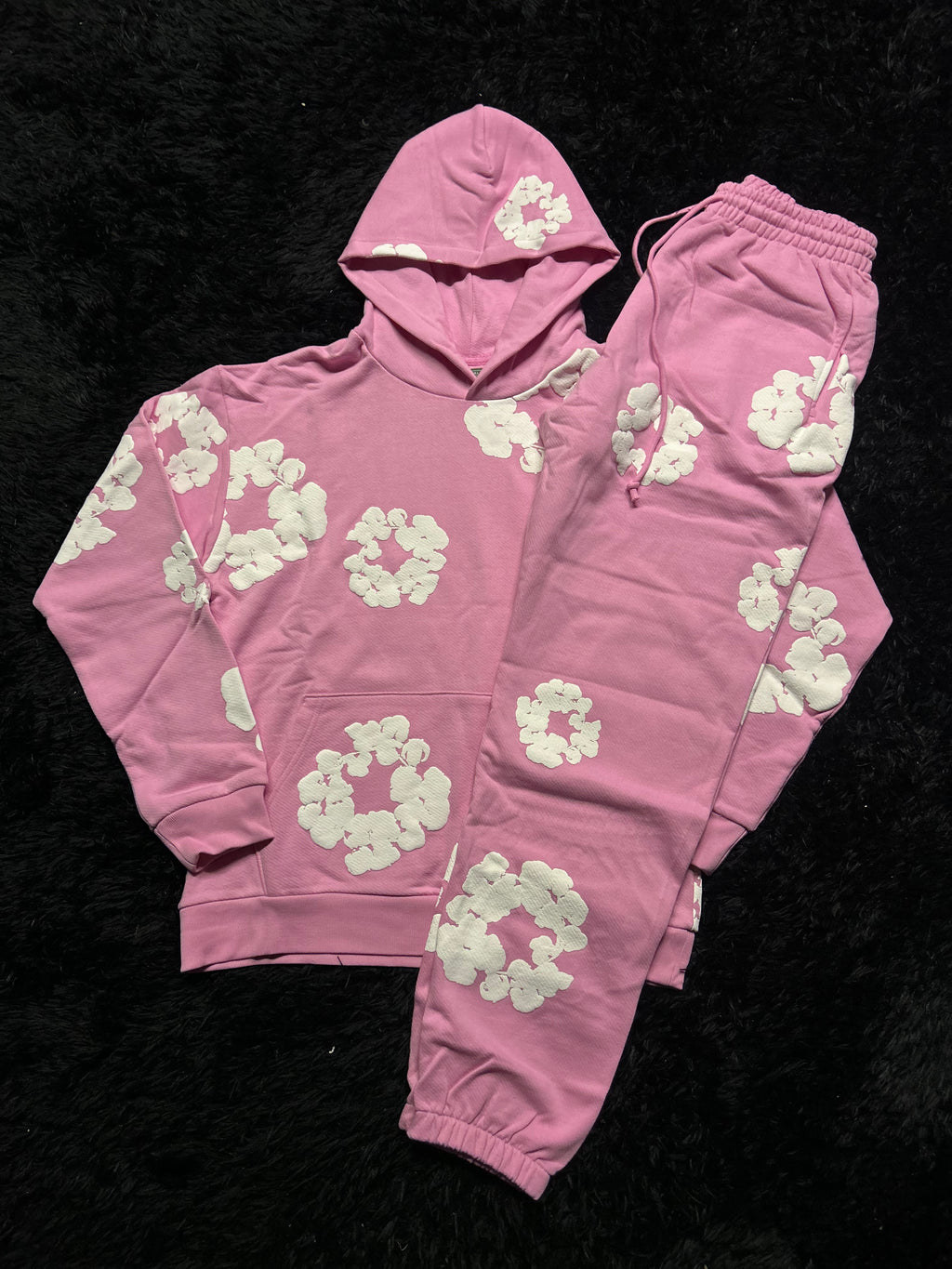 Denim Tears Cotton Wreath Sweatsuit (Pink / White)