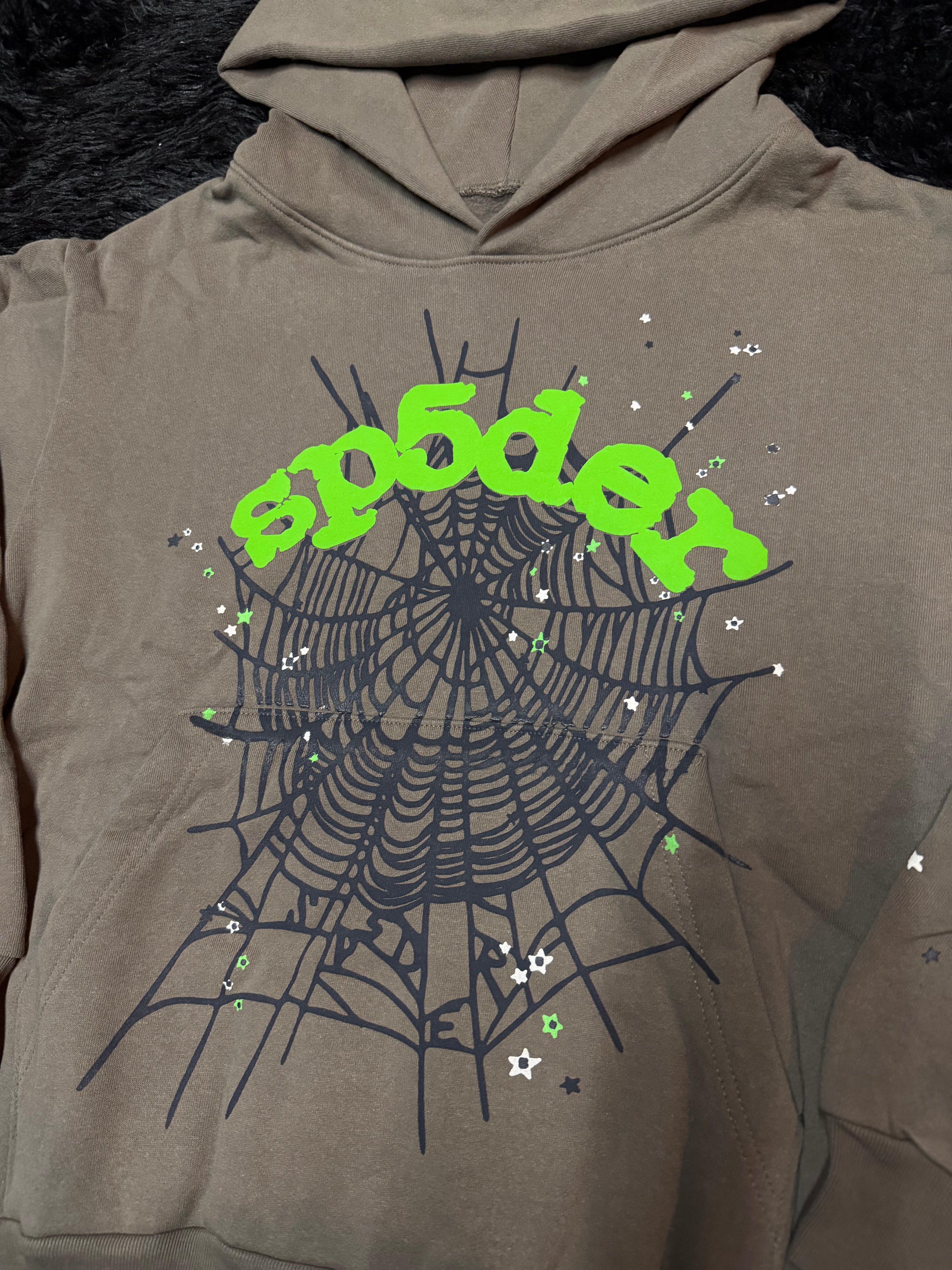 Sp5der Punk V2 Hoodie Slate Grey Men's