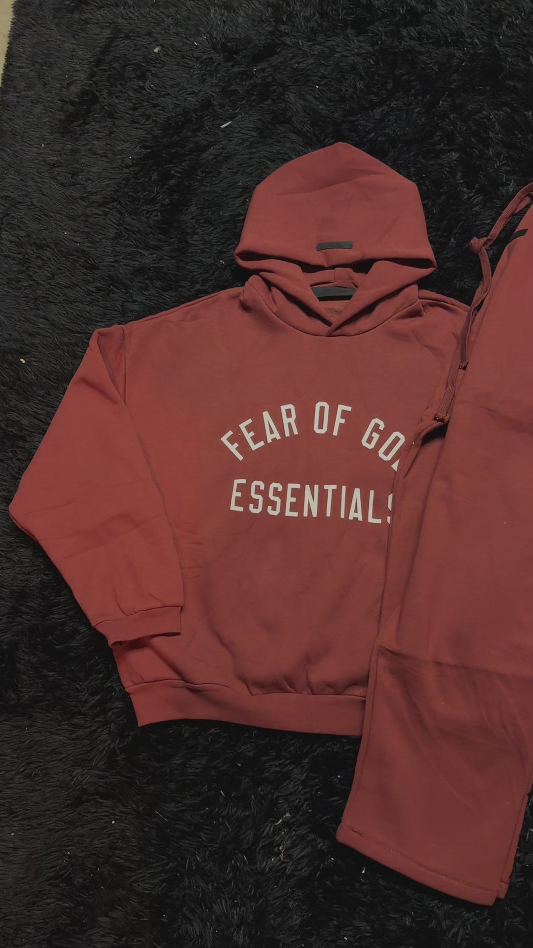 Fear of God Essentials Hoodie – Crimson Red